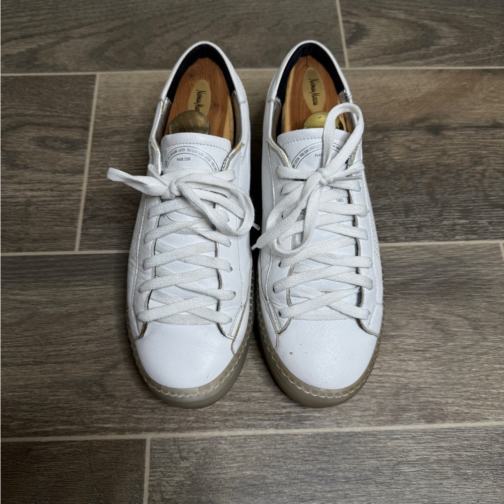 P448 White Leather Sneakers